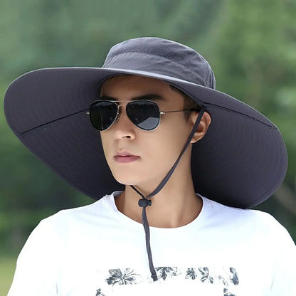 Quick-Dry Nylon Mesh Wide Brim UV Protection Bucket Hat