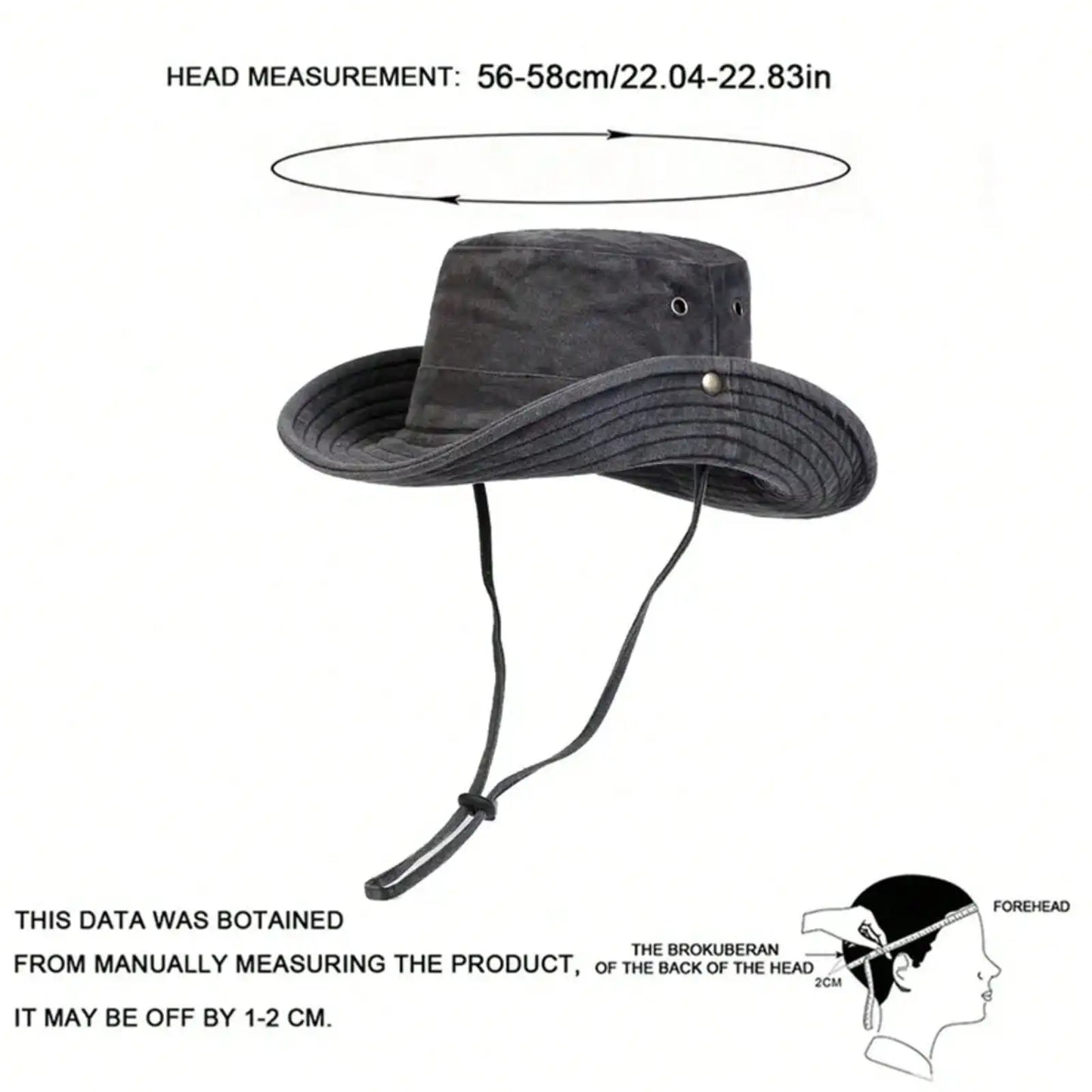Men Big Eaved Washed Bucket Hats