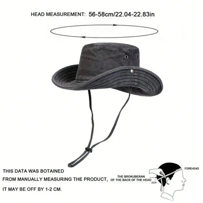 Men Big Eaved Washed Bucket Hats