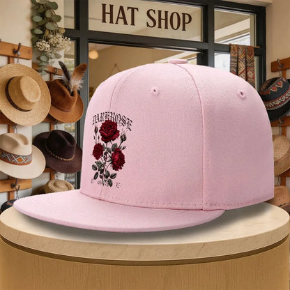 Dark Rose Flat Brim Snapback Cap
