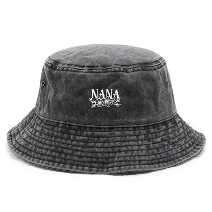Floral Washed Cotton Bucket Hat Bohemian Style