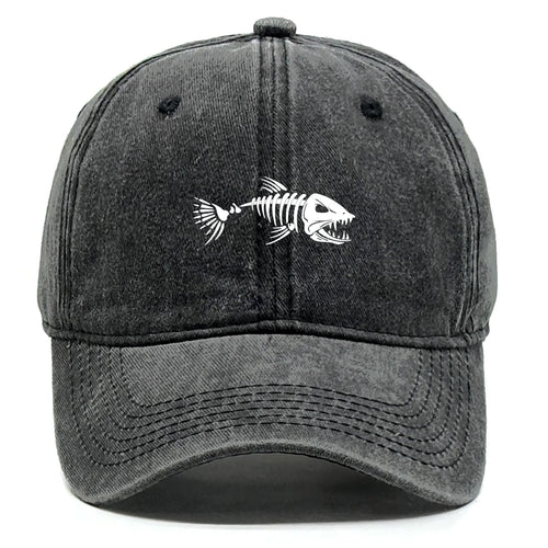 White Fish Bones Distressed Baseball Cap