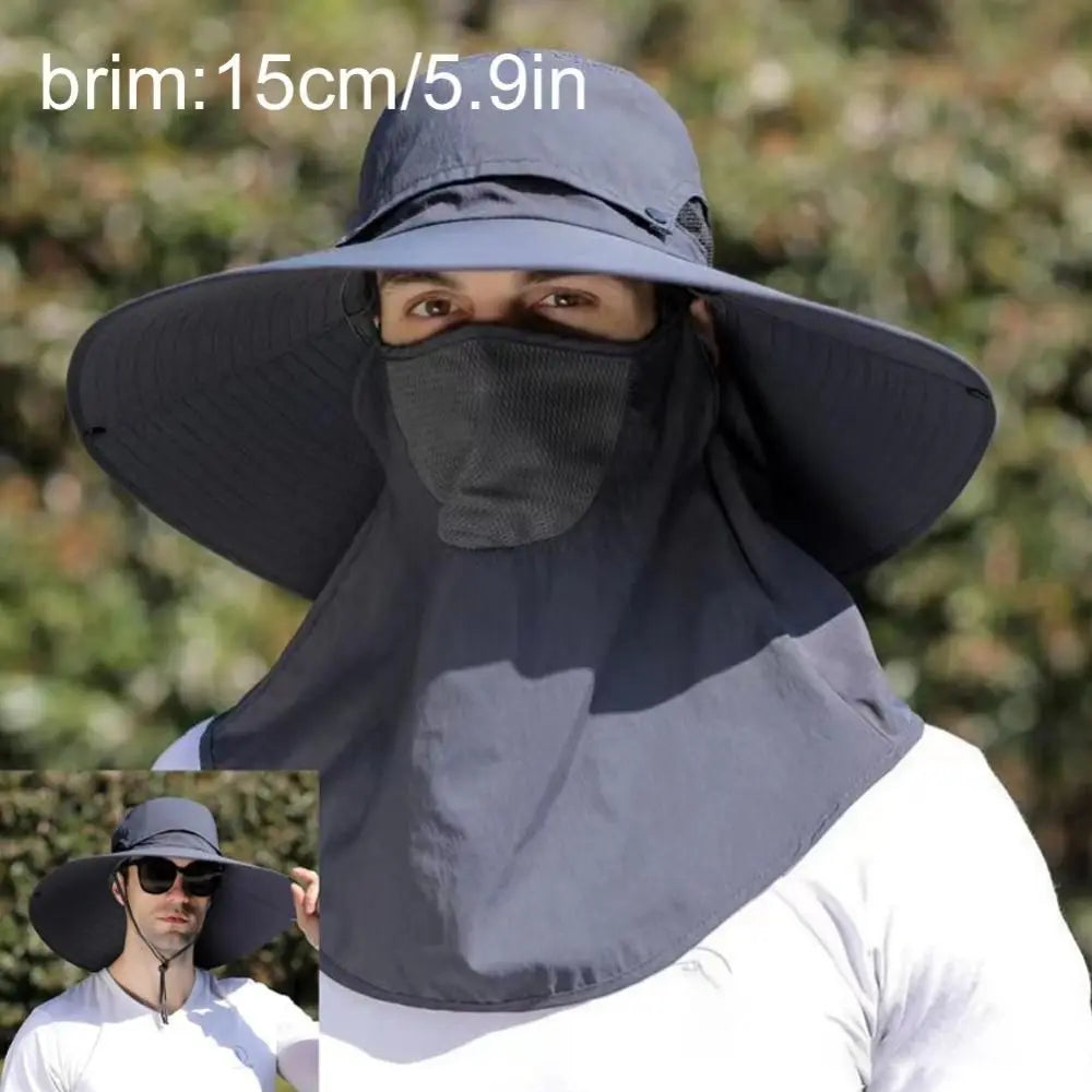 Quick-Dry Wide Brim Bucket Hat With Removable Flap