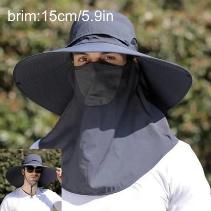 Quick-Dry Wide Brim Bucket Hat With Removable Flap