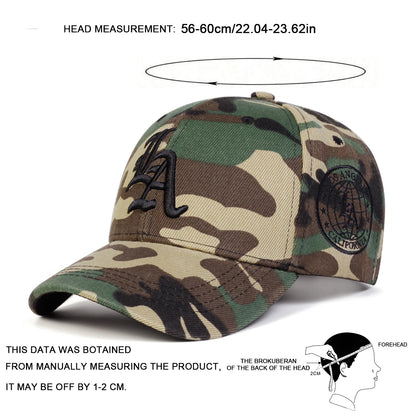 Unisex Gothic LA Embroidery Camouflage Baseball Caps