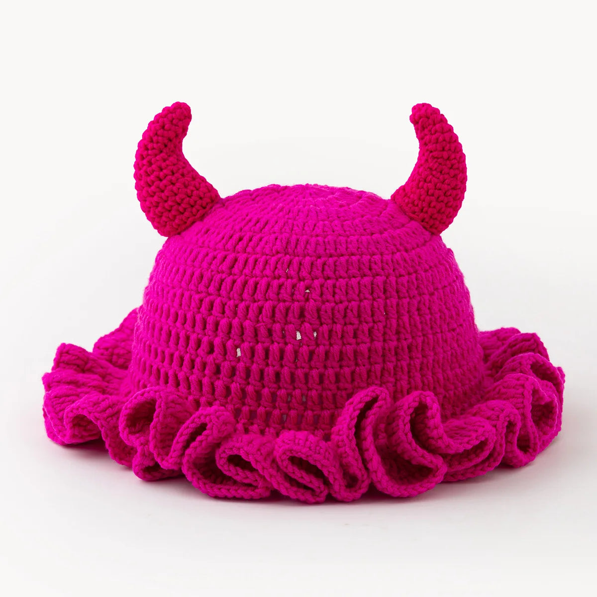 Couple Handmade Ruffle Lace Knitted Bucket Hat