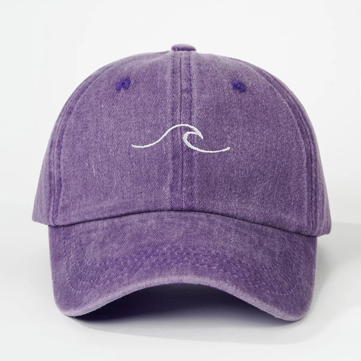 Wave Ripple Embroidered Cotton Baseball Cap