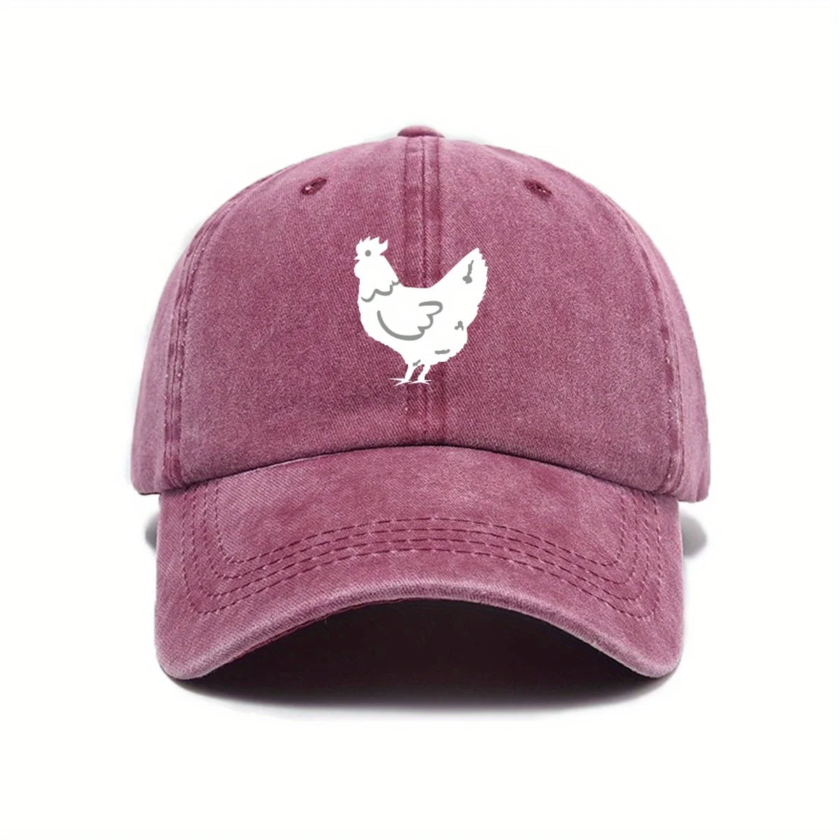 White Hen Print Casual Baseball Cap