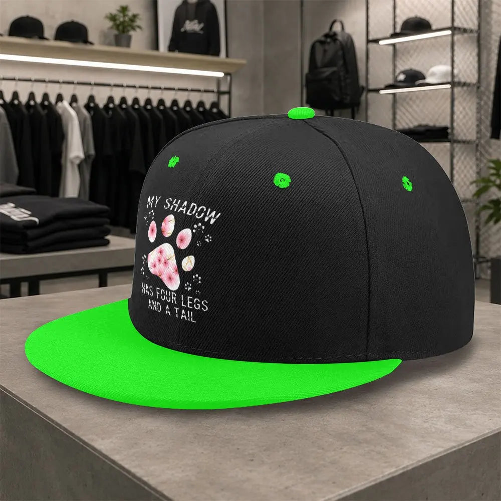 New Cherry Blossom Paw Print Unisex Versatile Flat Brim Cap