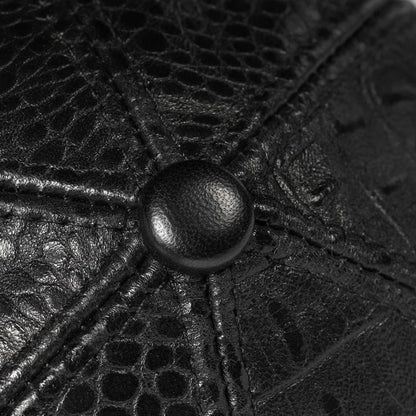 Genuine Crocodile Pattern Sheep Leather Snapback Cap