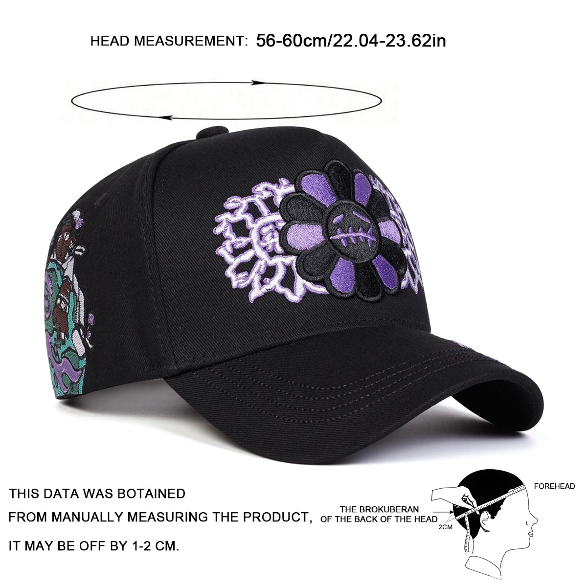 Sunflower Embroidery Casual Sports Baseball Cap