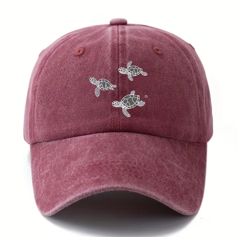 Turtle Print Travel Baseball Cap