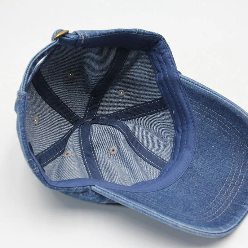 Vintage Denim Cotton Snapback Baseball Cap