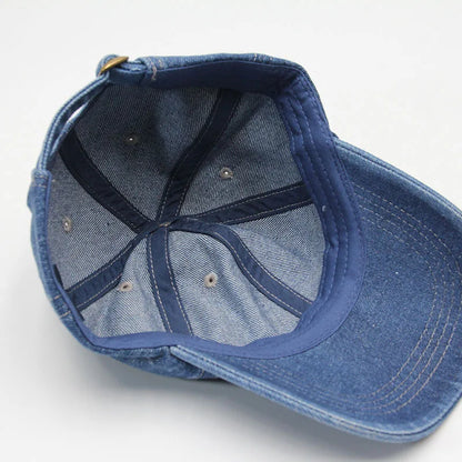 Vintage Denim Cotton Snapback Baseball Cap