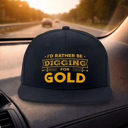 Golden Rush Print Snapback Cap