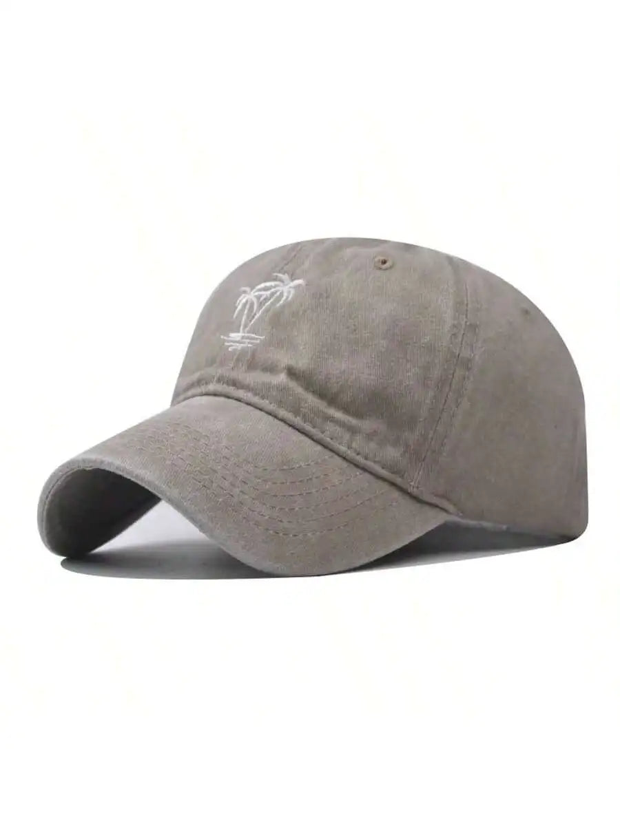New Fashion Unisex Washed Cotton Cap Coconut Tree