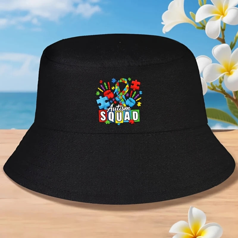Autism Awareness Support Squad Heart Puzzle Bucket Hat