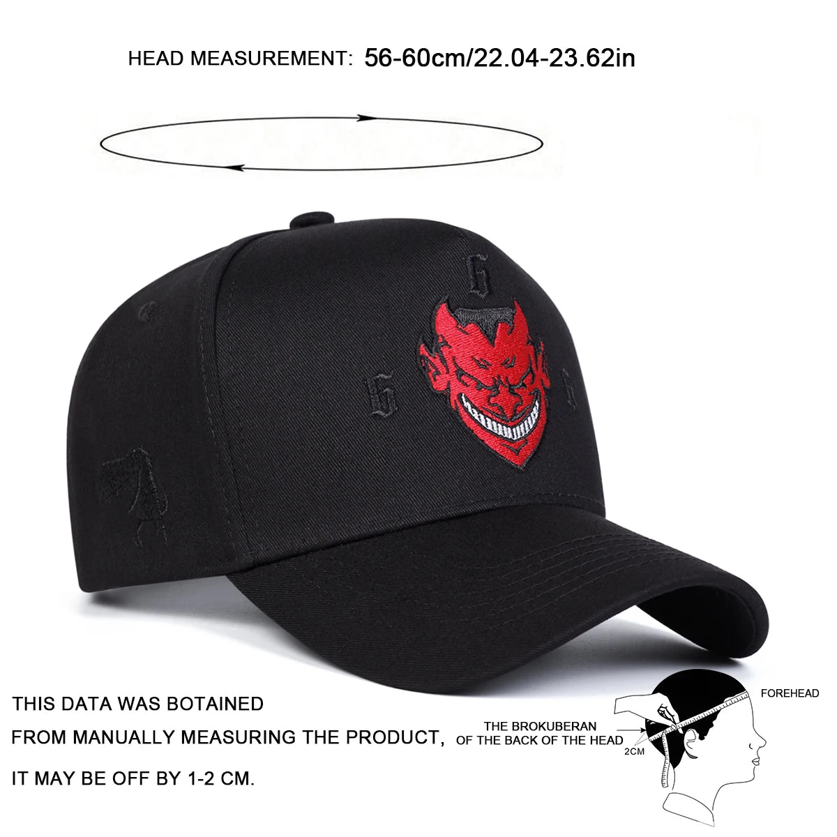 Unisex Red Face Grimace Embroidery Baseball Caps Spring
