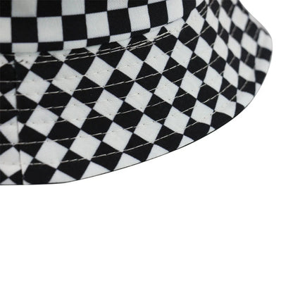 Black And White Checkered Chessboard Checkered Bucket Hat