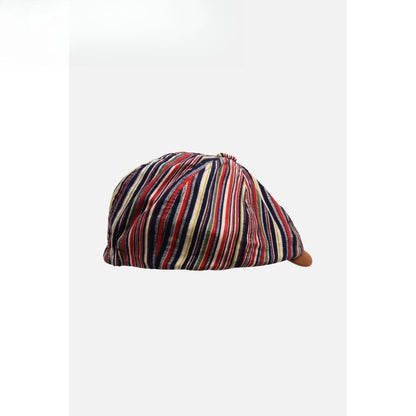 British Striped Painter Hat Retro Red Ombre Newsboy Cap