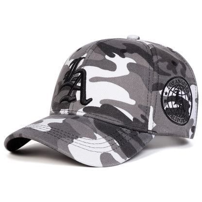 Unisex Gothic LA Embroidery Camouflage Baseball Caps