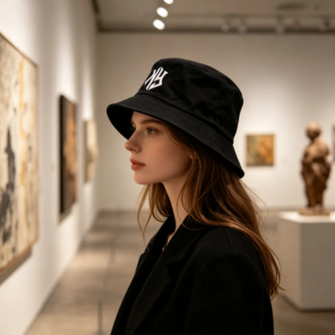NY Embroidered Bucket Hat For Women Men Classic