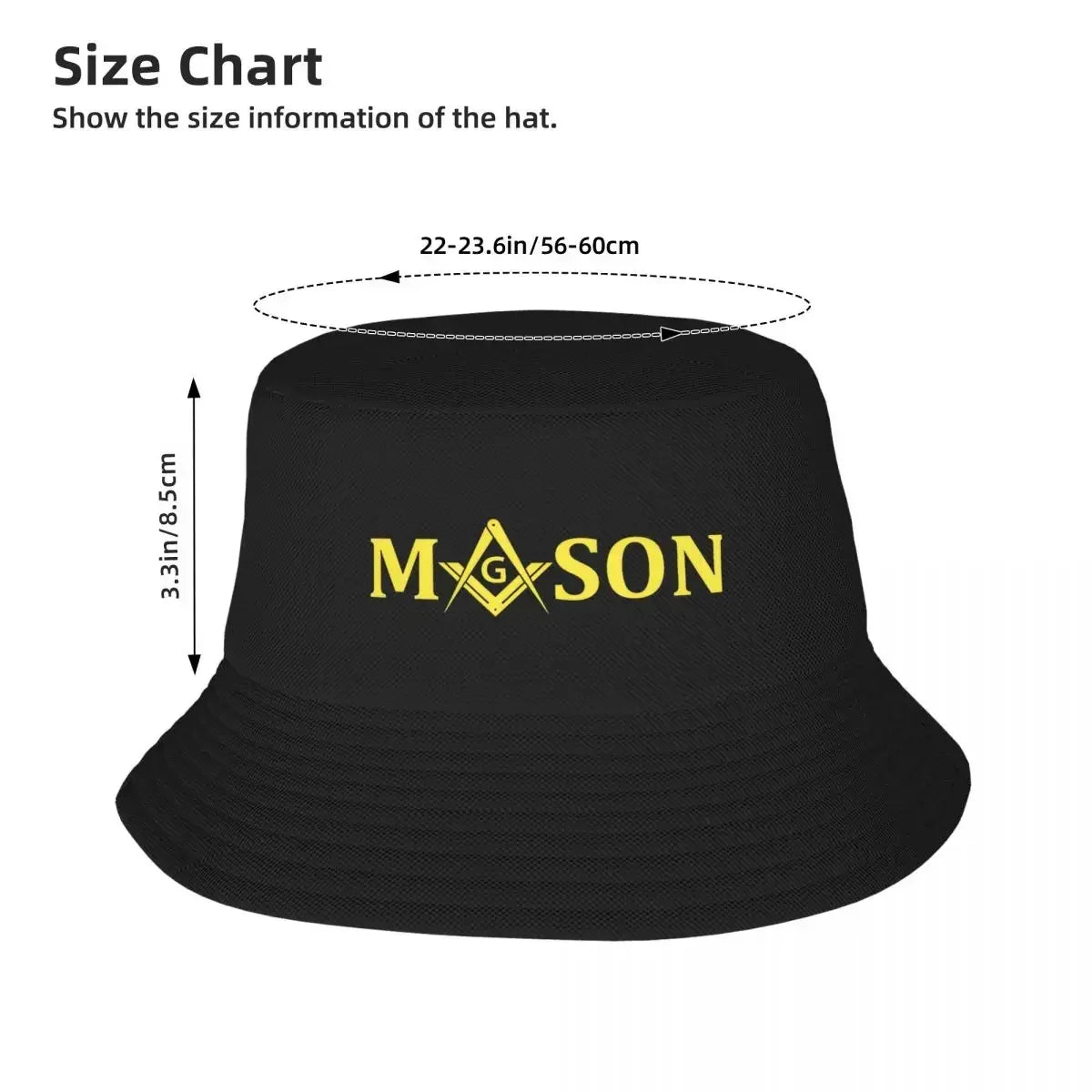 Freemasonry Square Compass Symbol Retro Bucket Hat