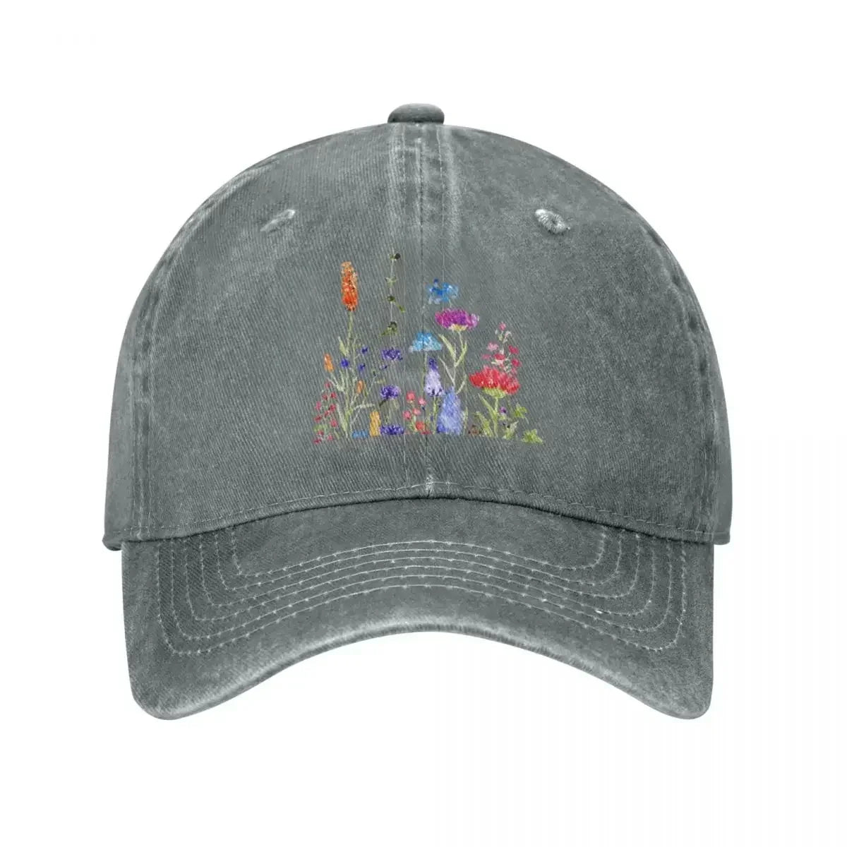 Colorful Wildflower Watercolor Painting Baseball Cap