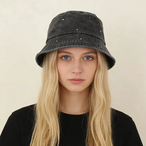 New Fashion Rhinestone Bucket Hats Size 56-59cm