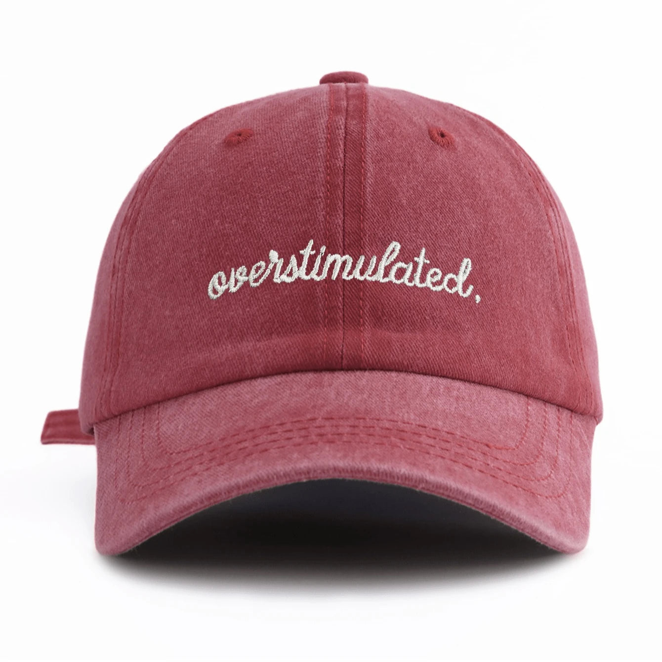 1 Pc Overstimulated Embroidered Washed Baseball Cap