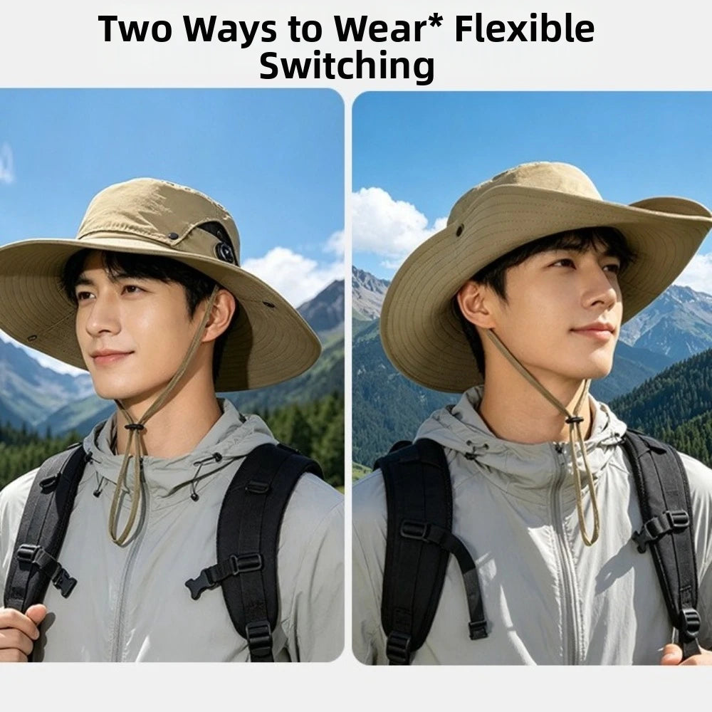 Foldable Wide Brim Mesh UV Protection Bucket Hat