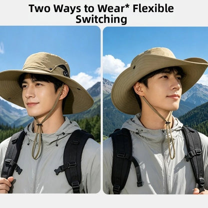 Foldable Wide Brim Mesh UV Protection Bucket Hat