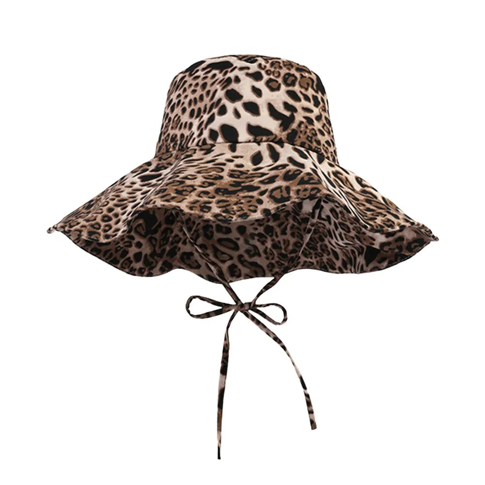 Black Dot Bucket Hats Leopard Print