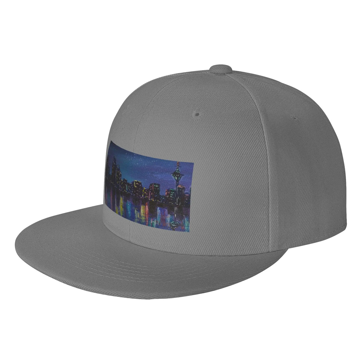 Colourful Cityscape Night Reflection Snapback Cap