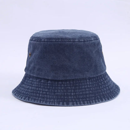 Bucket Hat Washed Denim Cap Men Panama Hats