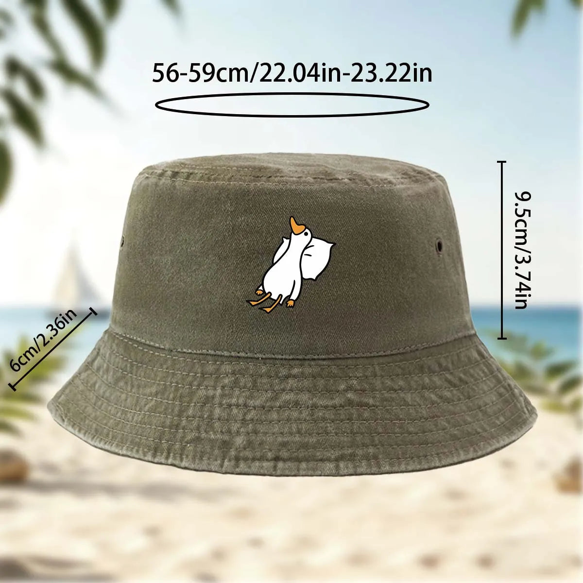 Printed Sleeping Goose Bucket Hat