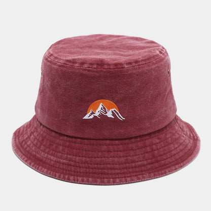 Unisex Washed Plain Bucket Hat Outdoor Travel Cap