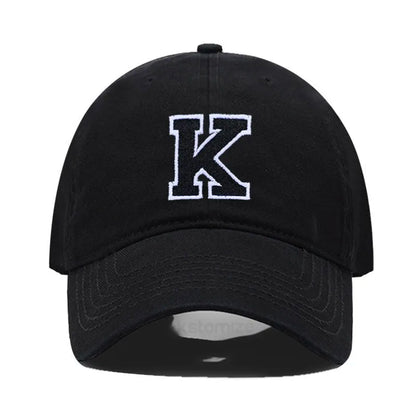 Initial Letter A-Z Embroider Baseball Cap For Men Women High Quality Soft Cotton Fashion Team Sport Visors Snapback Caps