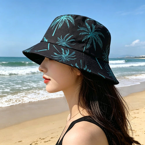 Spring And Summer Sun- Protect Hat Bob Women Fashion Print Bucket Hat