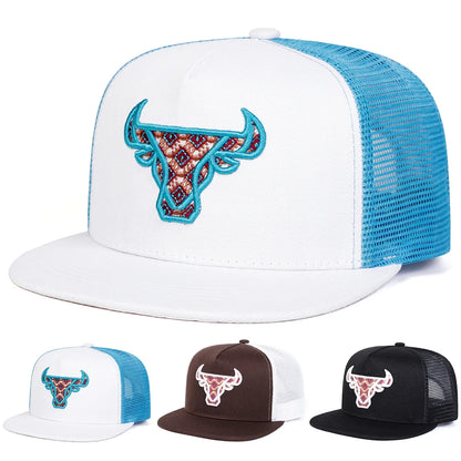 Ox Head Embroidery Casual Snapback Cap