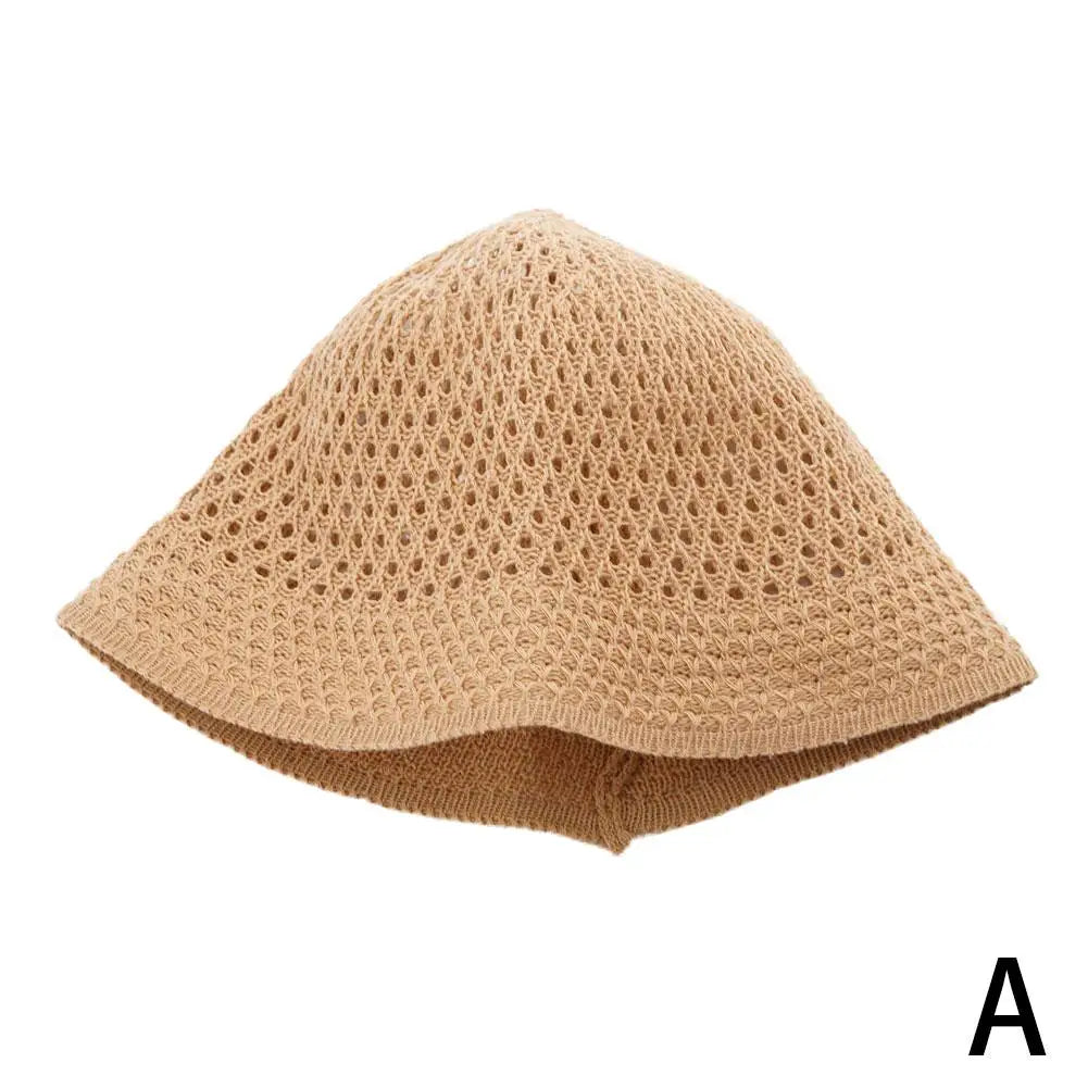 Summer Breathable Hollow Knitted Bucket Hats