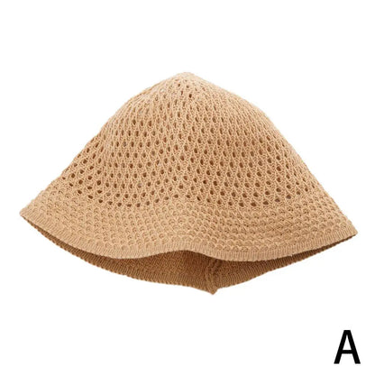 Summer Breathable Hollow Knitted Bucket Hats