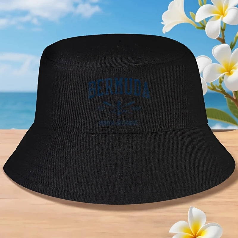Bermuda Vintage Navy Crossed Oars Anchor Bucket Hat