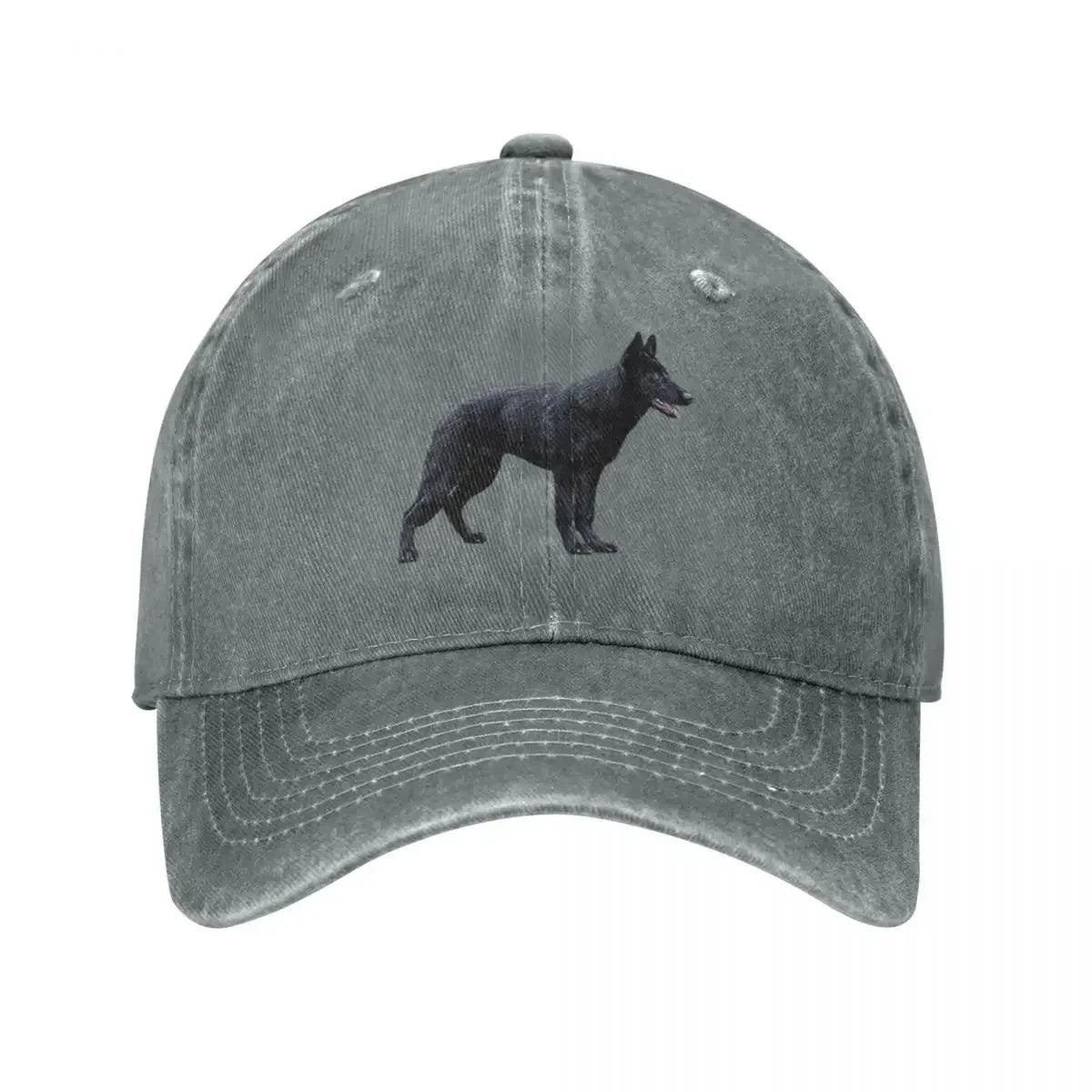 Black German Shepherd Denim Baseball Cap