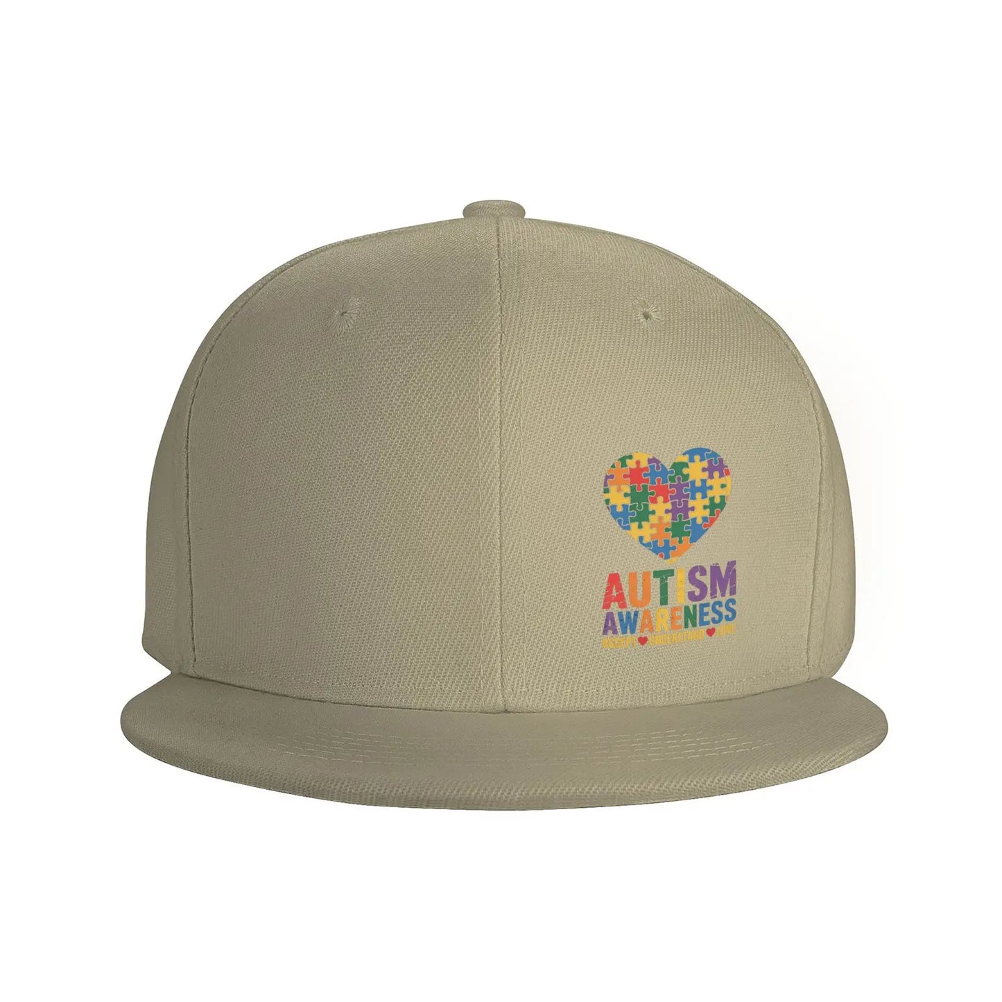 Humorous Autism Awareness Puzzle Heart Snapback Cap
