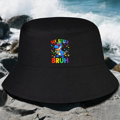 Six Seven Bruh Dinosaur Bucket Hat