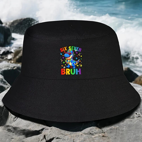 Six Seven Bruh Dinosaur Bucket Hat