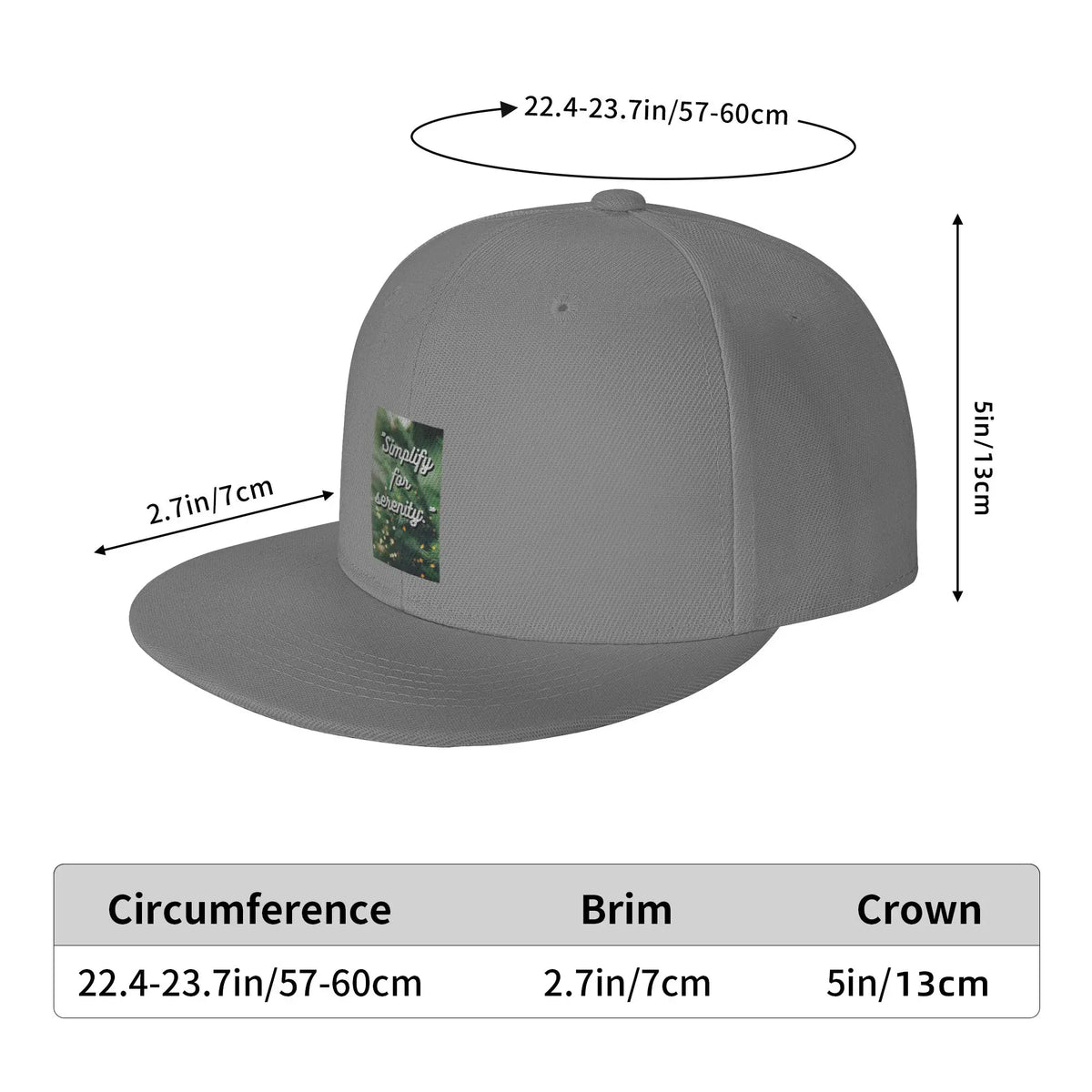Simplify For Serenity Minimalist Quote Snapback Cap