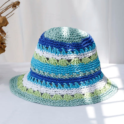 Women's Multicolor Foldable Crochet Bucket Hat