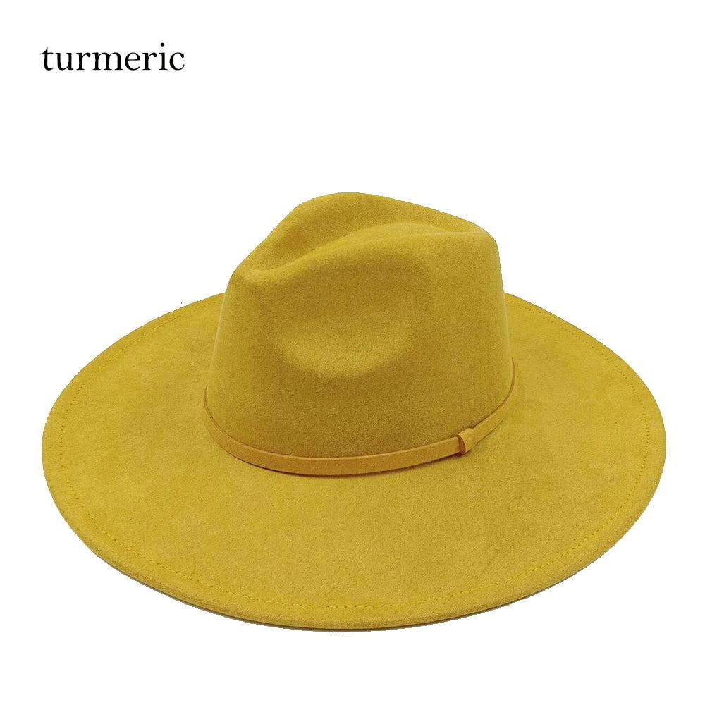 Suede Fedora Painting Felt Hats For Men And Women, Hand Sewn Fedora Adjustable Fall Winter Fashion Party Hats And Gifts Size 56-58CM